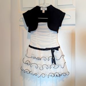 Girls black and white dress